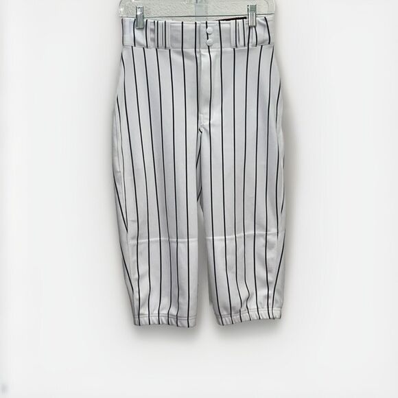 New Champro Baseball Pants Adult Small White Navy Pinstripe Knickers 28-30 X 17" - Picture 1 of 9